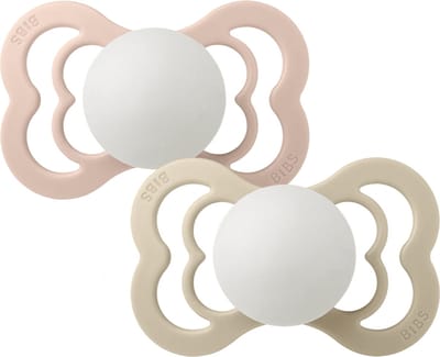 BiBS - Supreme Pacifier Glow in the Dark - Stage 1 Fopspeen - 0+ maanden - 2 stuks - Blush Night / Vanilla Night