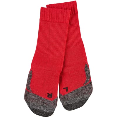 FALKE TK2 Wandelsokken anti blaren, medium padding merinowol sportsokken kinderen rood - Maat 27-30