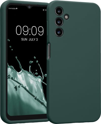kwmobile telefoonhoesje geschikt voor Samsung Galaxy A14 5G - TPU backcover met siliconen coating - Smartphone case in blauwgroen