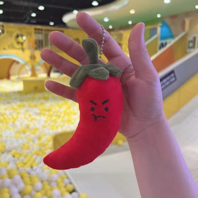 Série de la Ferme Fait à la Main Xiaozhong Coréen Oignon Vert Gras Ail Abricot Abalone Champignon Peluche Poupée Sac Pendentif Porte-clés red
