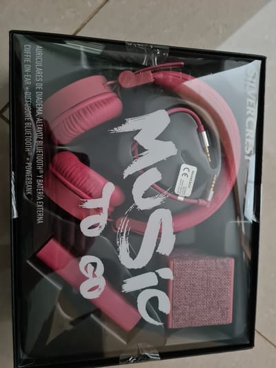 Silvercrest Geschenkset Koptelefoon - Powerbank - Bluetooth speaker - Roze - Cadeau
