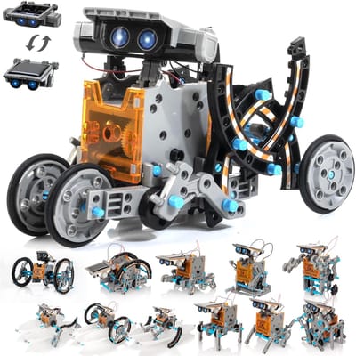 Robot op zonne-energie voor kinderen vanaf 10 jaar, 13-in-1 STEM-speelgoed, doe-het-zelf bouwpakket voor Robot op zonne-energie, cadeau voor jongens, voor kinderen, jongens van 10, 11, 12+