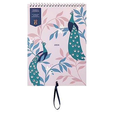 Wandkalender voor koppels 2024 - Slanke jaarplanner met maandelijkse zakken en stickers