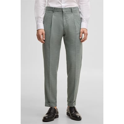Modulaire pantalon Luis met linnenaandeel, groen