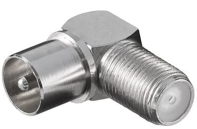 F (v) - Coax IEC (m) haakse adapter