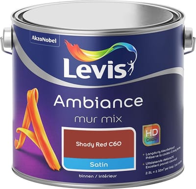 Levis - Ambiance Mur Satin Mix - Shady Red C60 - Mengverf - 2,5 L