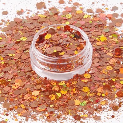 Festival Chunky Glitters Rose Goud 8g - Biologisch Afbreekbaar - Glitter voor Lichaam en Gezicht - Face & Body Make-up Jewels - Glitter Tattoo Set - Make Up Biodegradable - Glitter Tattoo Set