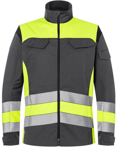 KUBLER REFLECTIQ 12088340 Hi Vis Reflecterend Werkjas HEREN Veiligheidsjas Geel Antraciet - Vuilafstotend - Klasse 1