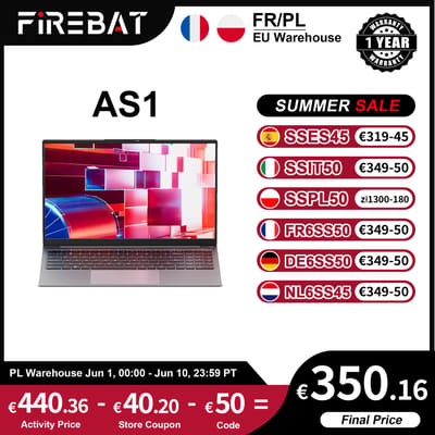 Firebat AS1 2026 Nieuwe laptop AMD R5 7430U 16GB DDR4 512GB SSD 15,6 inch IPS Windows 11 Type-C WIFI6 Full-size toetsenbord Notebook