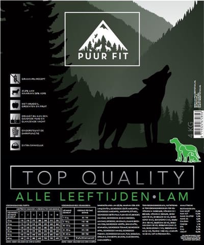 Puur Fit Top Quality - Hondenvoer - Alle Leeftijden Lam 12 kg