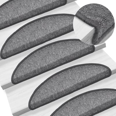 vidaXL - Trapmatten - 10 - st - 56x17x3 - cm - Donkergrijs - Halfrond