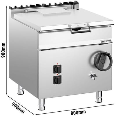 GGM Gastro Elektro Kippbratpfanne - 80 Liter - 12 kW - mit Handrad und Wasseranschluss
