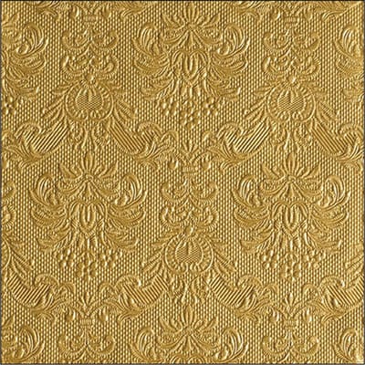 Servetten Luxe - 45x stuks - 40 x 40 cm - goud - barok patroon - 3 laags
