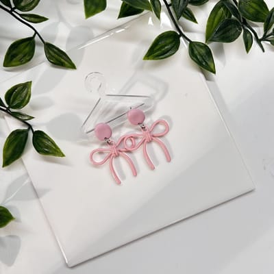 2 Love It Strikjes - oorbellen - roze - polymeerklei - vrolijk