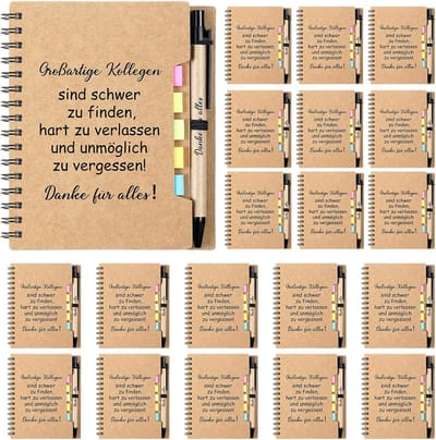 20x Bedank Notitieblokken met Pen voor Collega's en Personeel