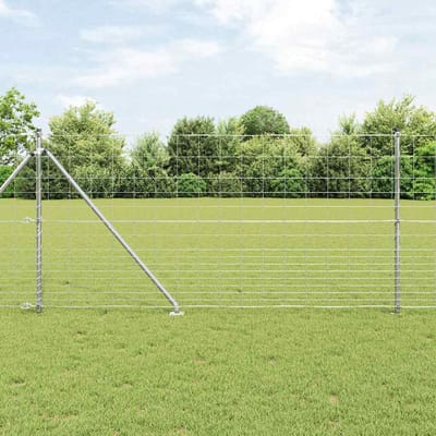 vidaXL - Gelast - Draadhek - met - Spikes - 25 - x - 1,2 - m - Gegalvaniseerd - staal - Mesh