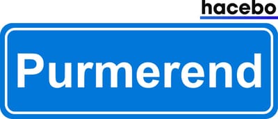Hacebo - Plaatsnaam Sticker - 29x10 CM - Purmerend sticker - Verkeersborden sticker - grappige cadeaus - Purmerend