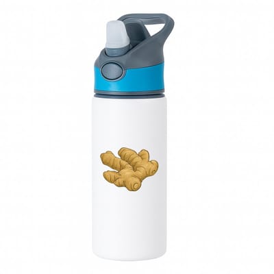 Hacebo® - Gembers waterfles met rietje blauw - Gember - Groente liefhebbers - Wortelknol - Gemberwortel - water fles - 650ML