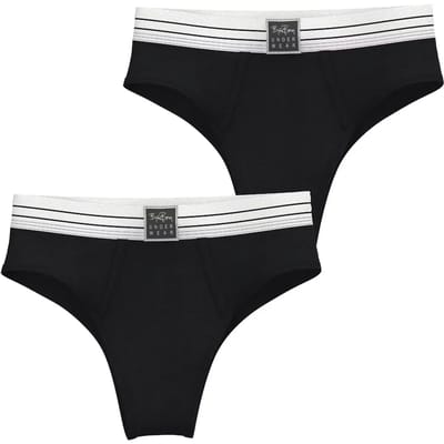 Björn Borg dames Original Highwaist Briefs - slip hoge taille (2-pack) - zwart - zwart