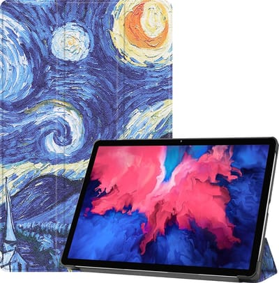 Hoes - Geschikt voor Lenovo Tab P11 - Dun & Stevig - Trifold Bookcase - Hard Cover - Hardcover Book Case - Tablet Hoesje - Sterrenhemel