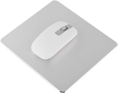 Dubbelzijdige Aluminium Muismat - Ultra Dun, Waterdicht en Antislip voor Gaming en Kantoorgebruik, Zilverkleurig
