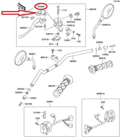 Ajusteur levier d'embrayage Noir pour moto Kawasaki 1000 Versys 43094-1053r Neuf