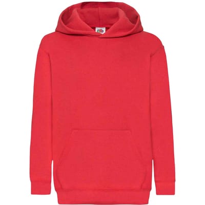 Fruit Of The Loom Kids Unisex Classic 80/20 Hoodie (Rood)
