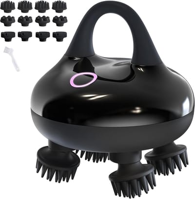 SnelShoppen - Elektrisch Hoofdmassageapparaat Hoofdhuid Massager voor Haargroei, Waterdicht, Draadloos, 3 Massagemodi, Ergonomisch Ontwerp, Perfect vo