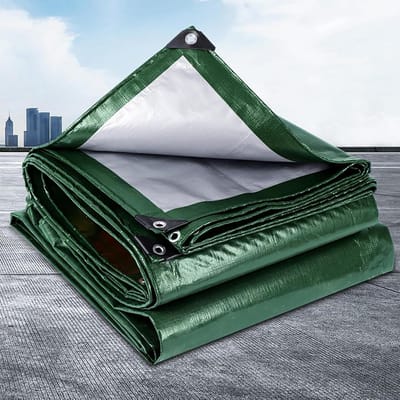 Waterdicht Zeil - Afdekzeil Stevig - Bescherming Buiten - Scheurvast Materiaal - 110 x 210 cm - Leger Groen