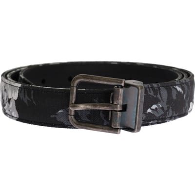 Dolce & Gabbana Mannen Zwarte Kaaiman Linnen Leren Riem