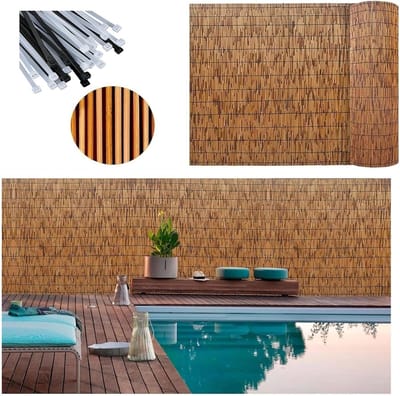 Bamboe hek - Privacy scherm - Buitenruimte inrichten - Natuurlijk materiaal - 15 x 9 m - Natuurlijk