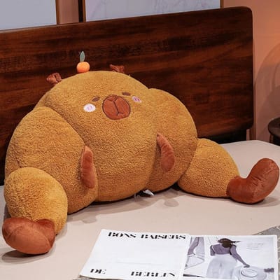 70cm Croissant Lendesteun Kussen Schattige Capybara Wortel Toast Zacht Gevuld Pluche Speelgoed Bankkussen Stoel Rugkussen Charmant Cadeau white
