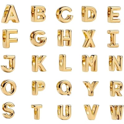 Charms Perles Alphabet 26 Lettres A-Z en Cuivre Convient aux Colliers Authentiques Bracelets Manchettes Accessoires Bijoux à Faire Soi-Même Pour Femmes W beige