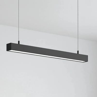 Hangende LED lichtbalk 120 cm - Zwart - Koppelbaar - Koud witte lichtkleur 6000K - Incl. Ophangset 1 meter - 36W - Duurzaam en Energiezuinig