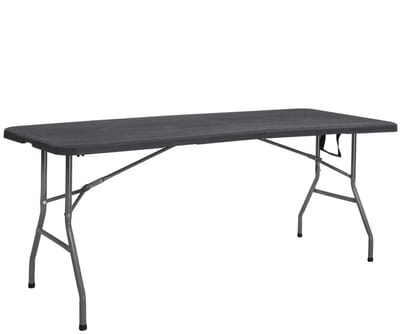 RCG Vouwtafel Zwart – Inklapbare Klaptafel 180×74 cm