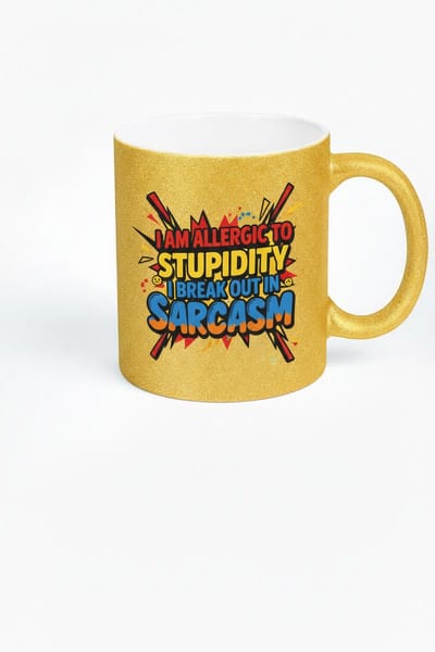 Grappige Koffiemok "I Am Allergic to Stupidity" Sarcasme Mok - 330ml