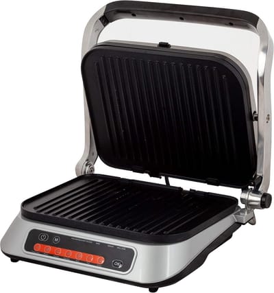 Digitale contactgrill tafelgrill 2100 W met afneembare platen en antiaanbaklaag voor gezond grillen