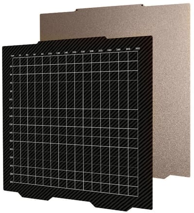 Dailygoods- Bouwplaat Dubbelzijdig PET-Koolstofvezel - 365 x 365 mm - Stalen Plaat - 3D-Printeraccessoires - Compatibel met Prusa XL - Voor diverse materialen - Printbed