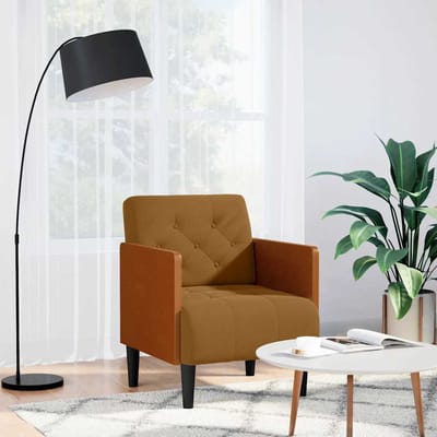 vidaXL - Fauteuil - met - armleuningen - 55 - cm - fluweel - bruin