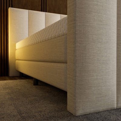 Mörgenn Luxe Boxspring Billy - Pocketvering - Luxe 6 baans hoofdbord - Geen voetbord + Luxe Suprême topper - Inclusief Dekbed en Kussens - Beige - 180x200 cm