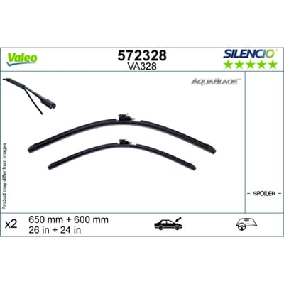 Wisserblad VALEO AquaBlade 572328, 650/600mm, Voor, 2 Stuk