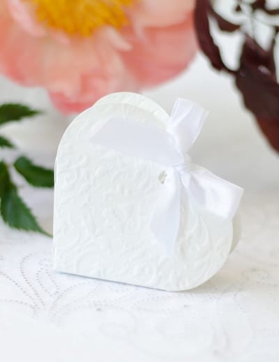 PartyDeco - Bedank doosje hart wit (10st)