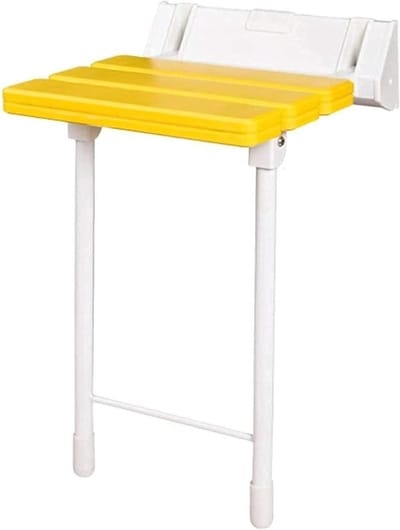 Douchestoel Opklapbaar - Badkruk Wandmontage - Veilig Douchen - Ergonomisch Antislip - 32.8 cm x 32 cm - Wit