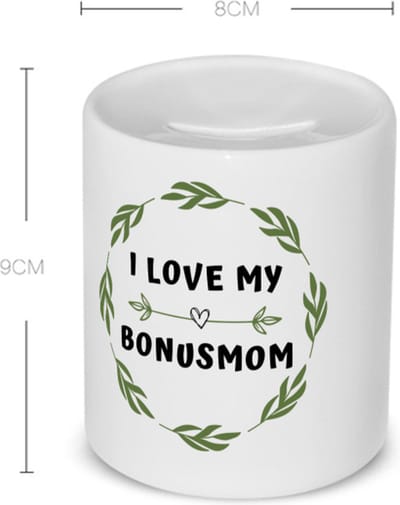 Akyol - i love my bonusmom Spaarpot - Mama - liefste bonusmoeder - moeder cadeautjes - moederdag - verjaardag - geschenk - kado - 350 ML inhoud