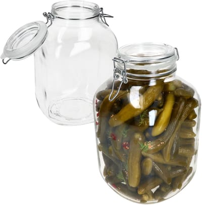 Set van 2 inmaakpotten vierkant draaidop PRIMA 4.25L - 17214620S