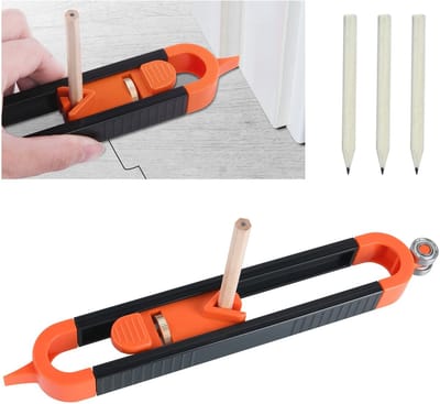 Dailygoody - Profiel Scribing Liniaal - Nauwkeurig meten - Met Lock - Oranje en Zwart - Voor Houtbewerking en Tegelplakken - Duplicator voor Onre