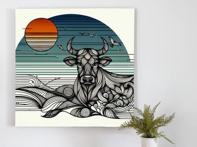 Line art vee schilderij | Abstracte lijnen dansen vrolijk op het canvas van inspiratie | Kunst - 60x60 centimeter op Forex | Foto op Forex