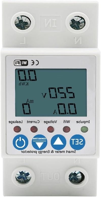 Stroomverbruik Meter - Energiekosten Monitor - Energie Besparen - App Bediening - 63A - Grijs