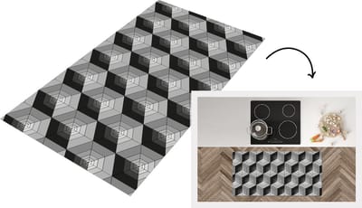 Keukenloper - Loper keuken - Patronen - Kubus - 3D - 120x60 cm - Keukenloper vinyl