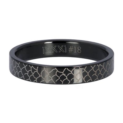 iXXXi Jewelry Vulring 4 mm Black Snake Zwart - maat 17